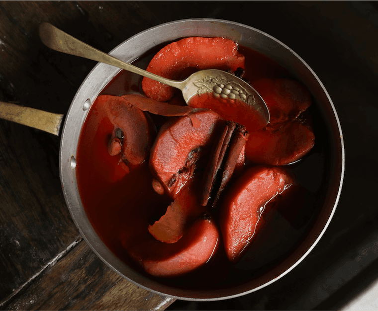 Poached quinces